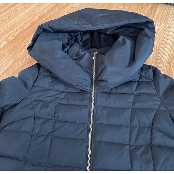 Cole Haan Coat Womens Med Black Puffer Quilted Down Zip Pockets Hooded - Picture 6 of 9